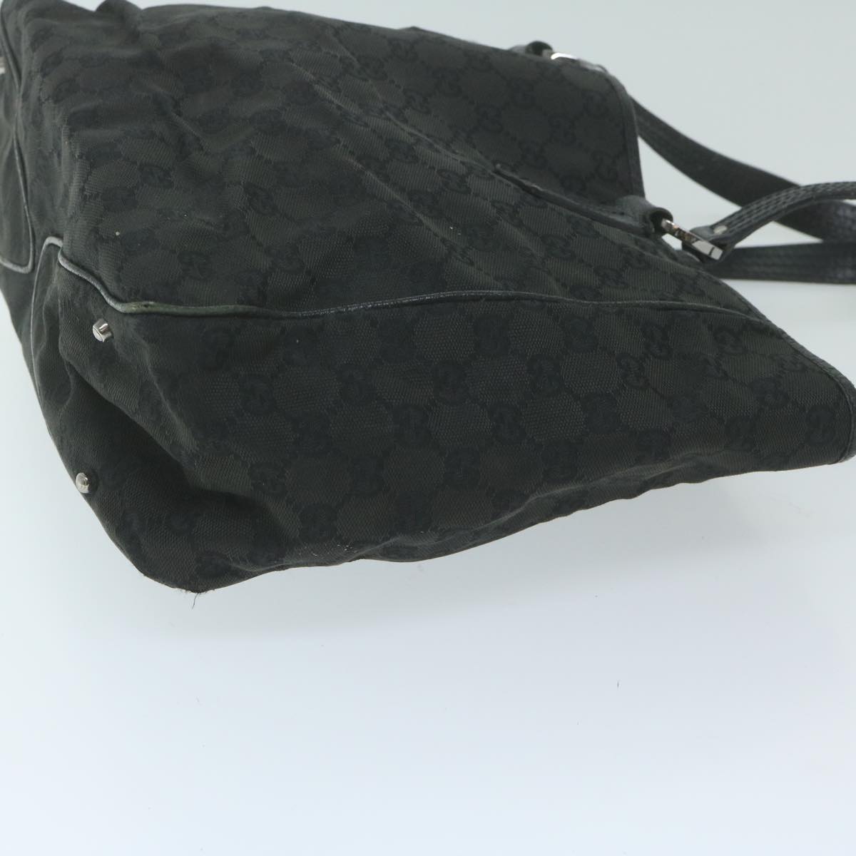 GUCCI GG Canvas Tote Bag Black Auth ar11306