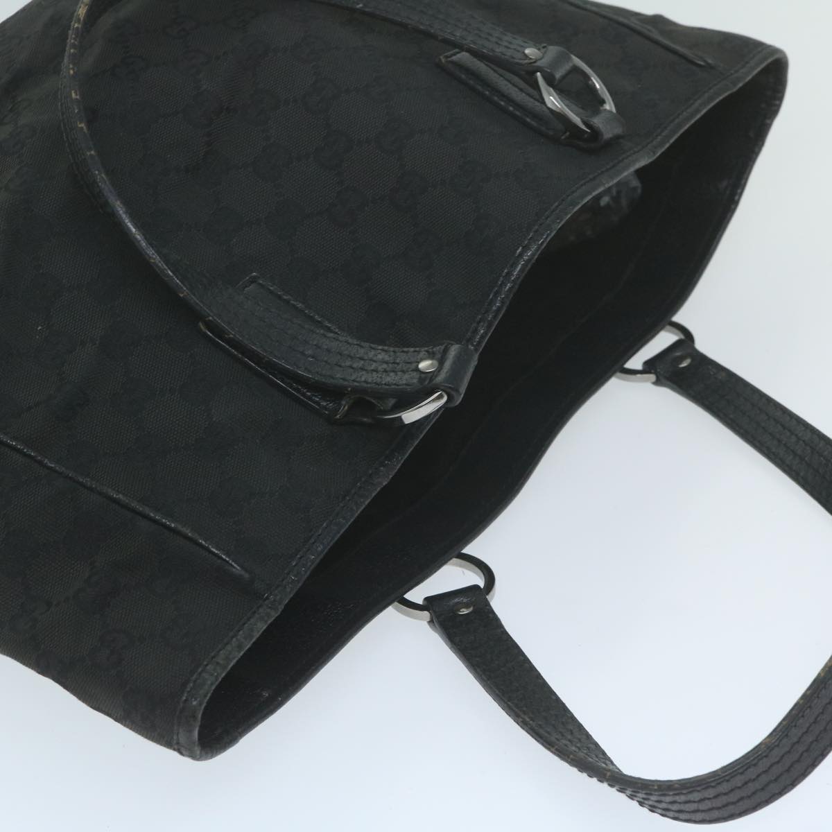 GUCCI GG Canvas Tote Bag Black Auth ar11306