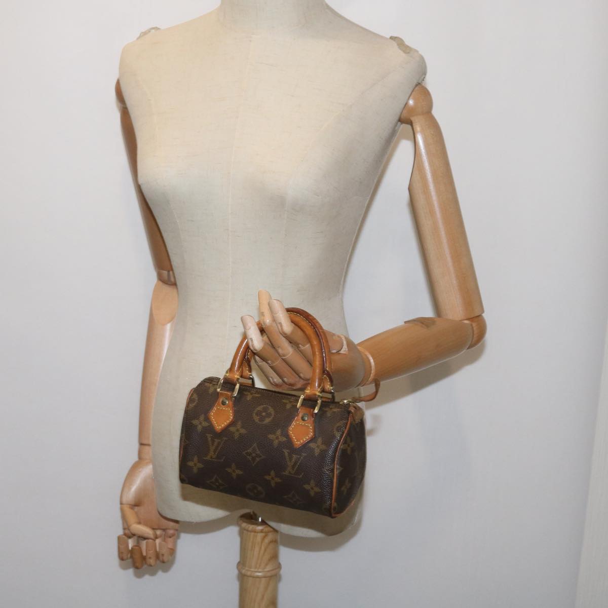 LOUIS VUITTON Monogram Mini Speedy Hand Bag M41534 LV Auth ar11357B