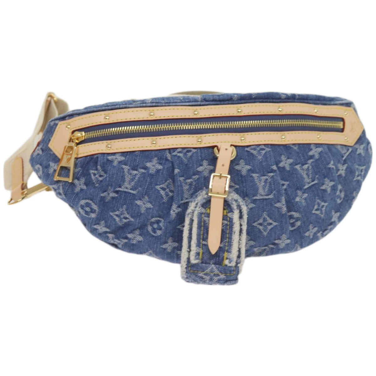 LOUIS VUITTON Monogram Denim High Rise Waist bag Blue M46837 LV Auth ar11395S