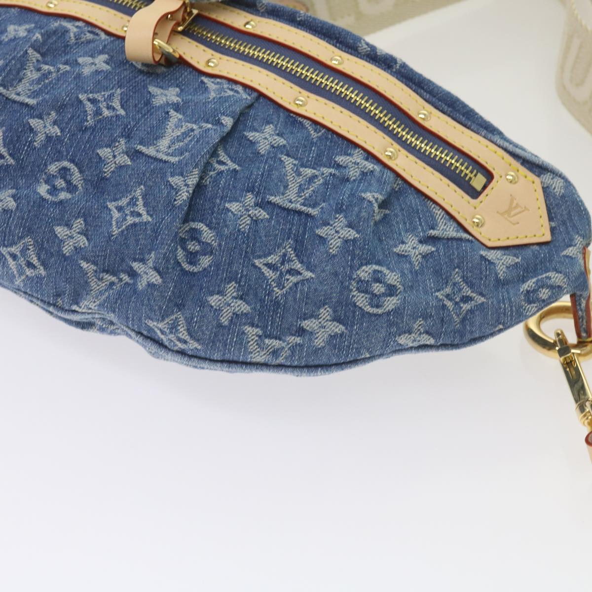 LOUIS VUITTON Monogram Denim High Rise Waist bag Blue M46837 LV Auth ar11395S