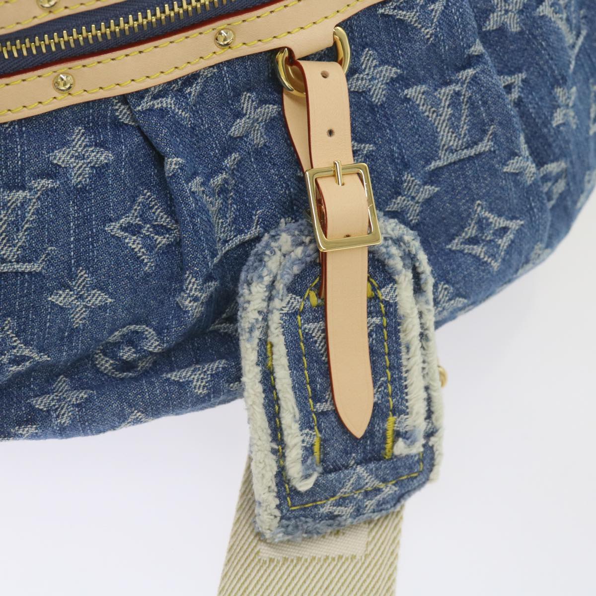 LOUIS VUITTON Monogram Denim High Rise Waist bag Blue M46837 LV Auth ar11395S