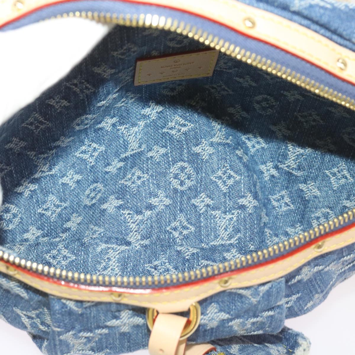 LOUIS VUITTON Monogram Denim High Rise Waist bag Blue M46837 LV Auth ar11395S