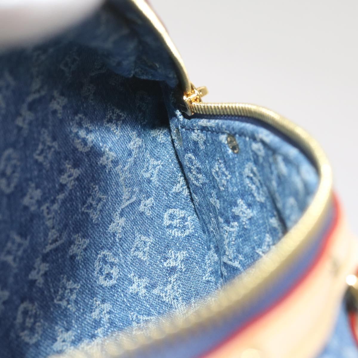 LOUIS VUITTON Monogram Denim High Rise Waist bag Blue M46837 LV Auth ar11395S