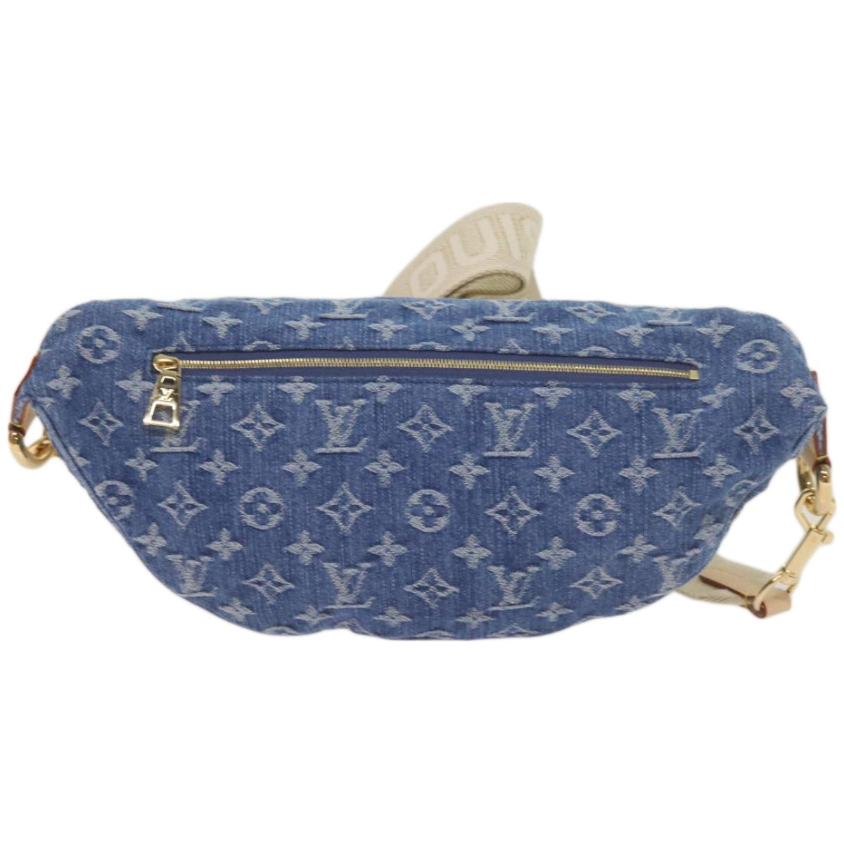 LOUIS VUITTON Monogram Denim High Rise Waist bag Blue M46837 LV Auth ar11395S