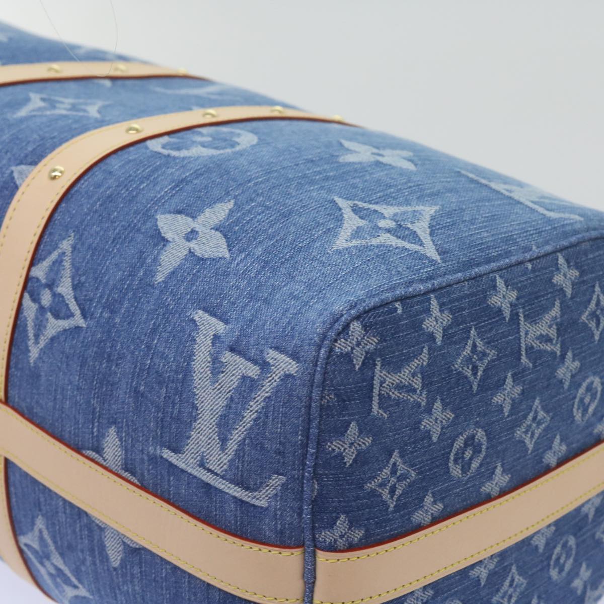 LOUIS VUITTON Monogram Denim Keepall Bandouliere 45 Bag M24315 LV Auth ar11398S