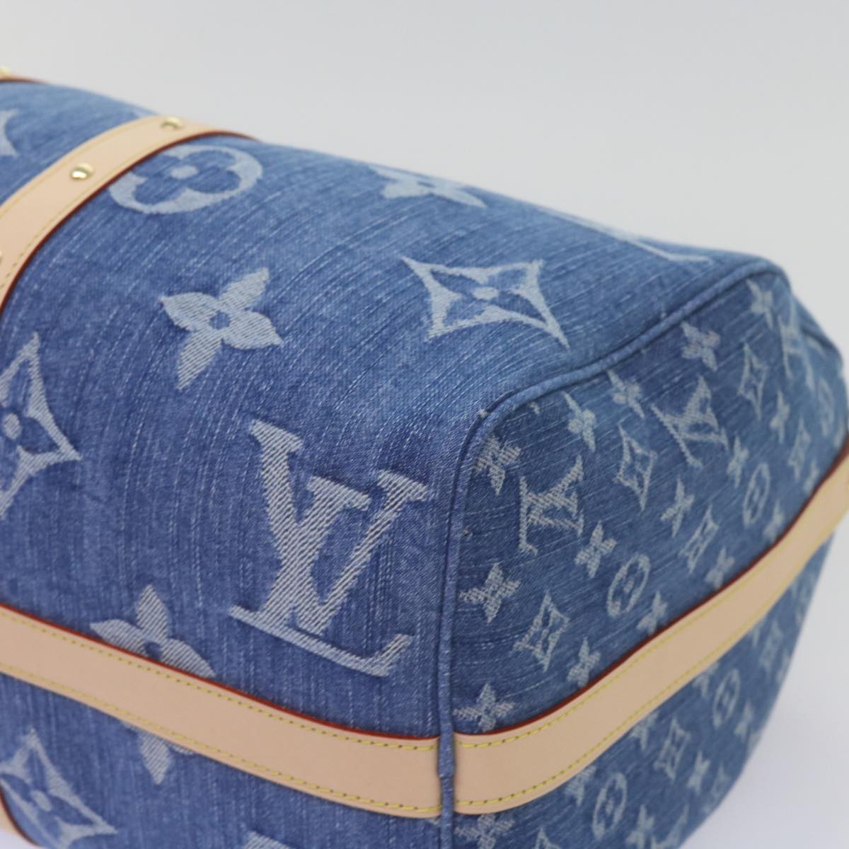 LOUIS VUITTON Monogram Denim Keepall Bandouliere 45 Bag M24315 LV Auth ar11398S