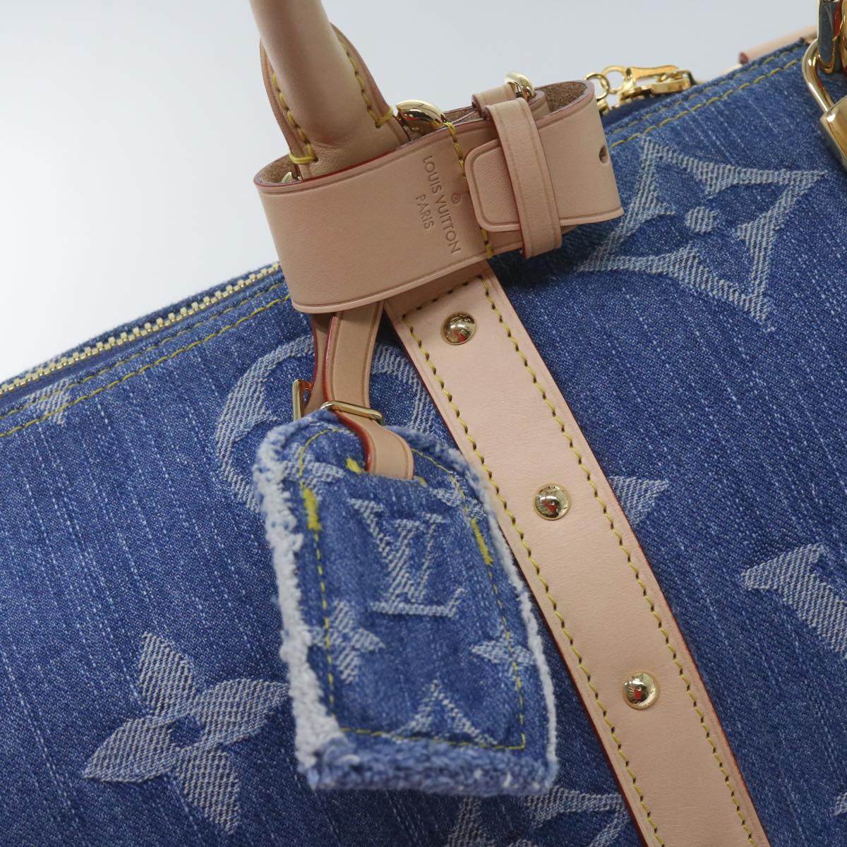 LOUIS VUITTON Monogram Denim Keepall Bandouliere 45 Bag M24315 LV Auth ar11398S