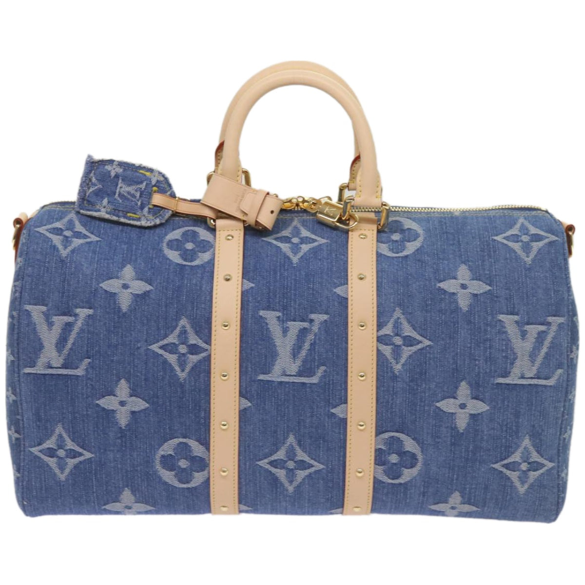 LOUIS VUITTON Monogram Denim Keepall Bandouliere 45 Bag M24315 LV Auth ar11398S