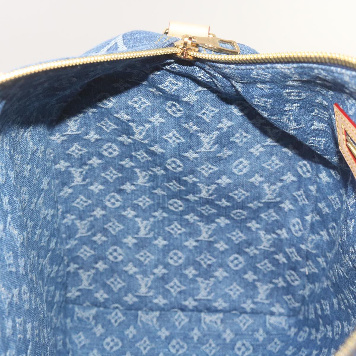 LOUIS VUITTON Monogram Denim Keepall Bandouliere 45 Bag M24315 LV Auth ar11398S