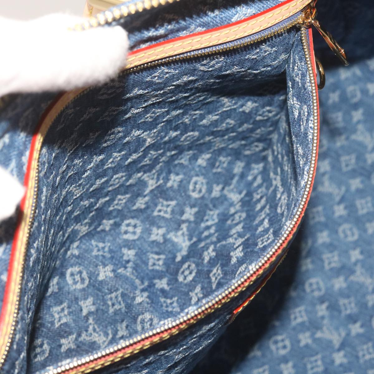 LOUIS VUITTON Monogram Denim Keepall Bandouliere 45 Bag M24315 LV Auth ar11398S