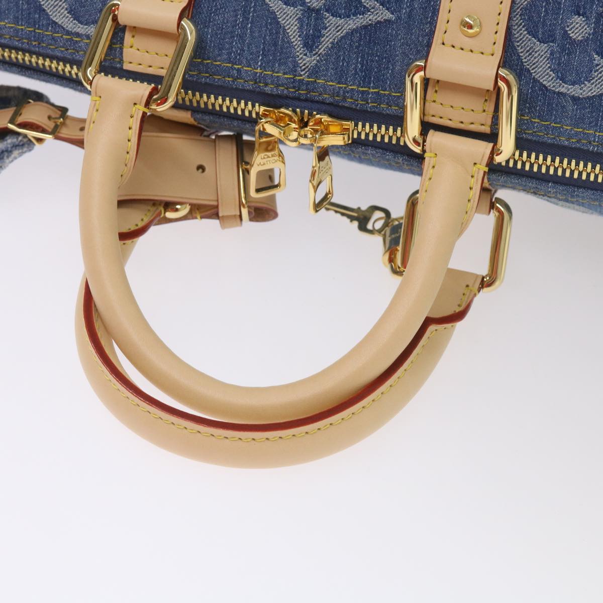 LOUIS VUITTON Monogram Denim Keepall Bandouliere 45 Bag M24315 LV Auth ar11398S