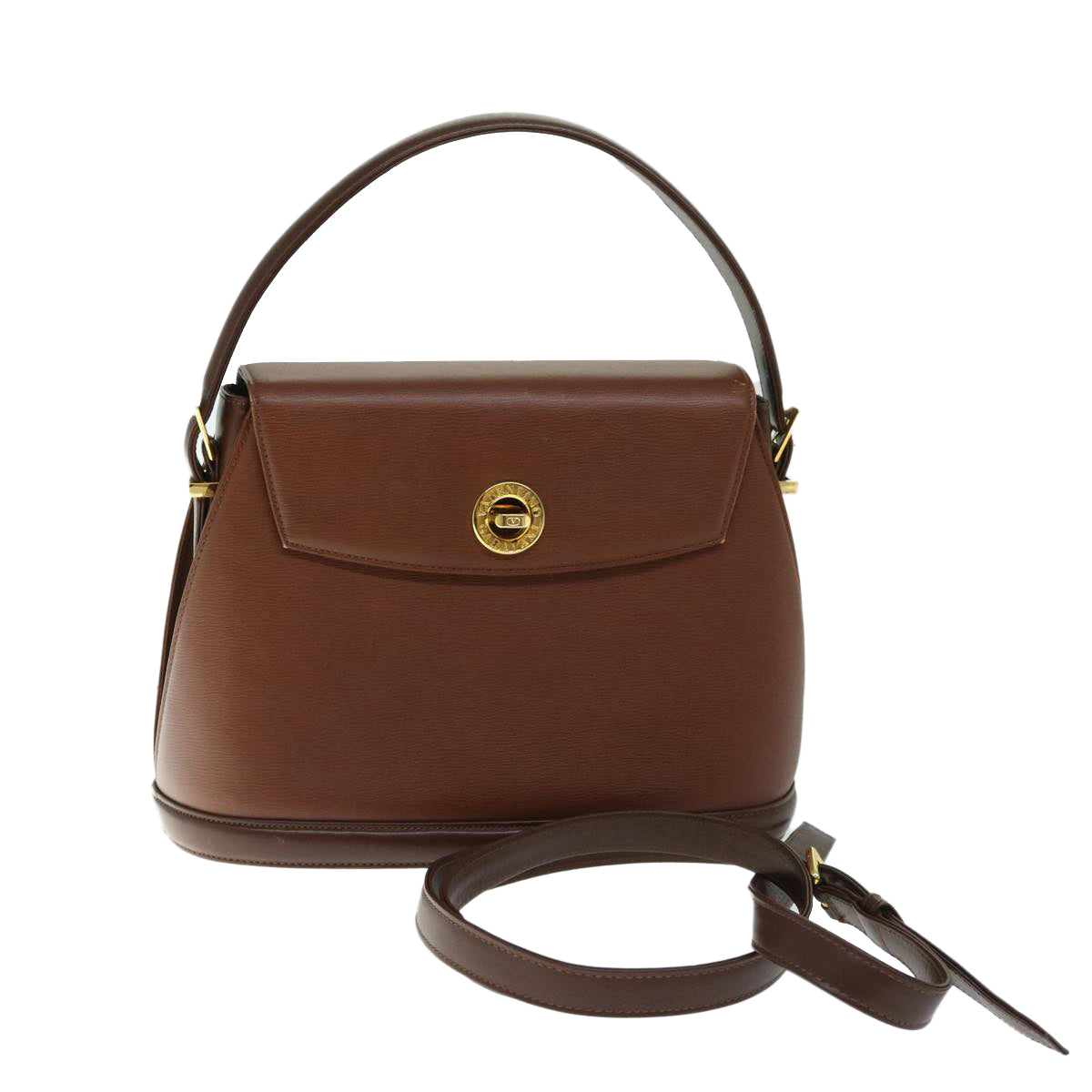 VALENTINO Hand Bag Leather Brown Auth ar11410