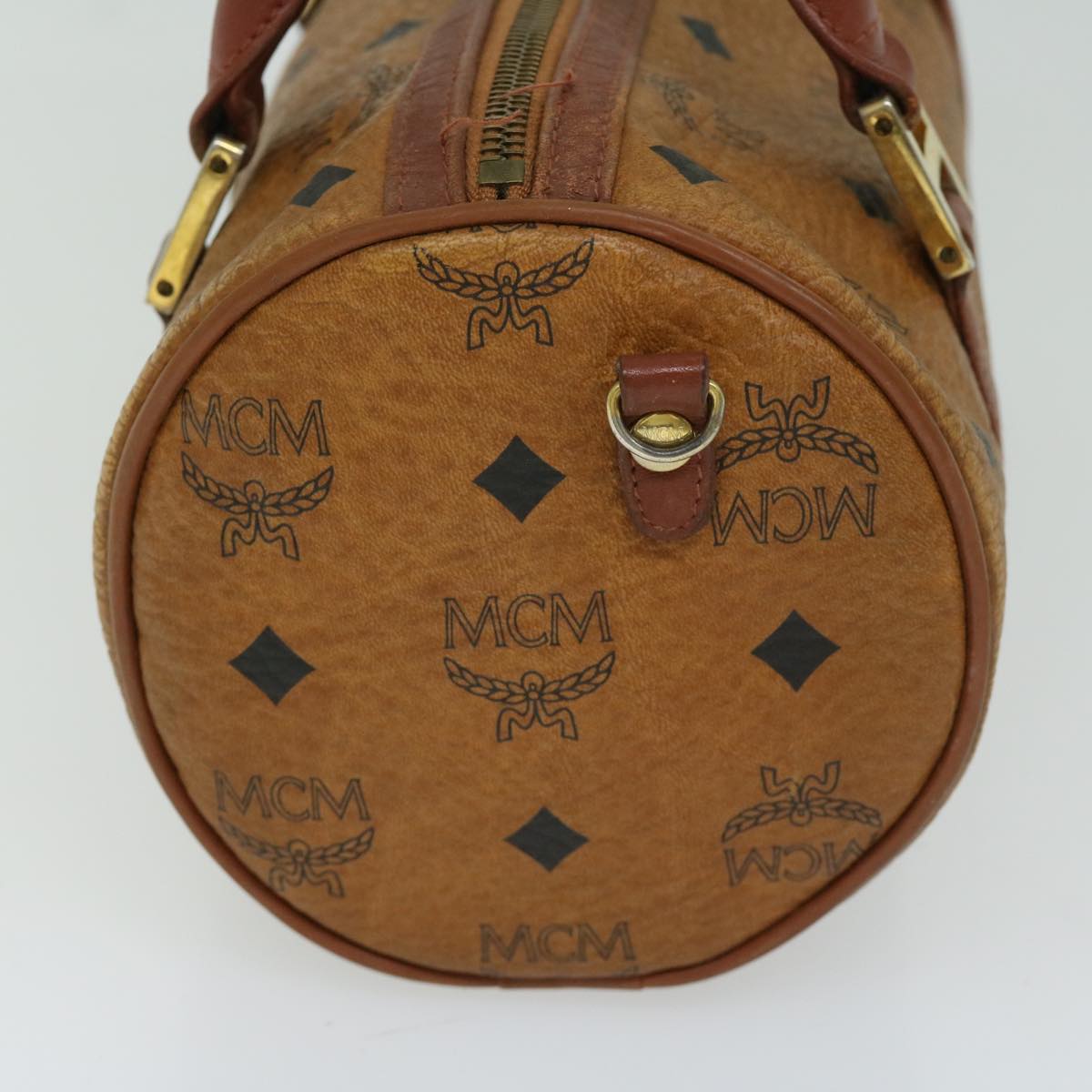 MCM Vicetos Logogram Hand Bag PVC Leather 2way Brown Auth ar11416