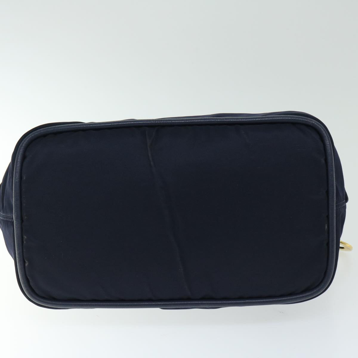 CELINE Circle Hand Bag Nylon Navy Auth ar11427