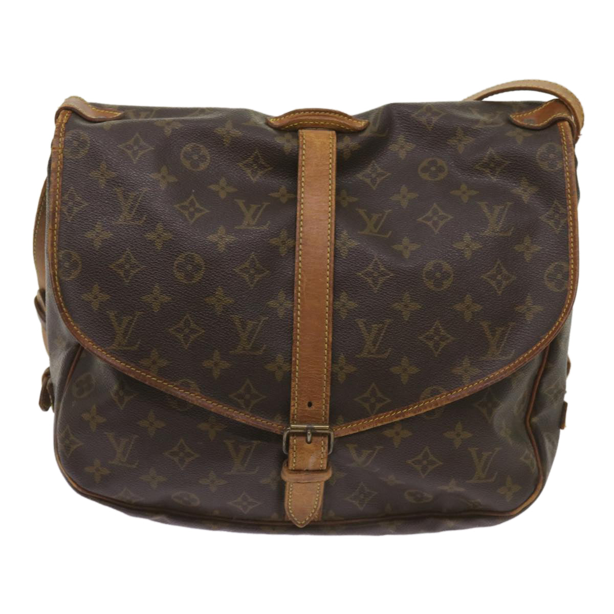 LOUIS VUITTON Monogram Saumur 35 Shoulder Bag M42254 LV Auth ar11433