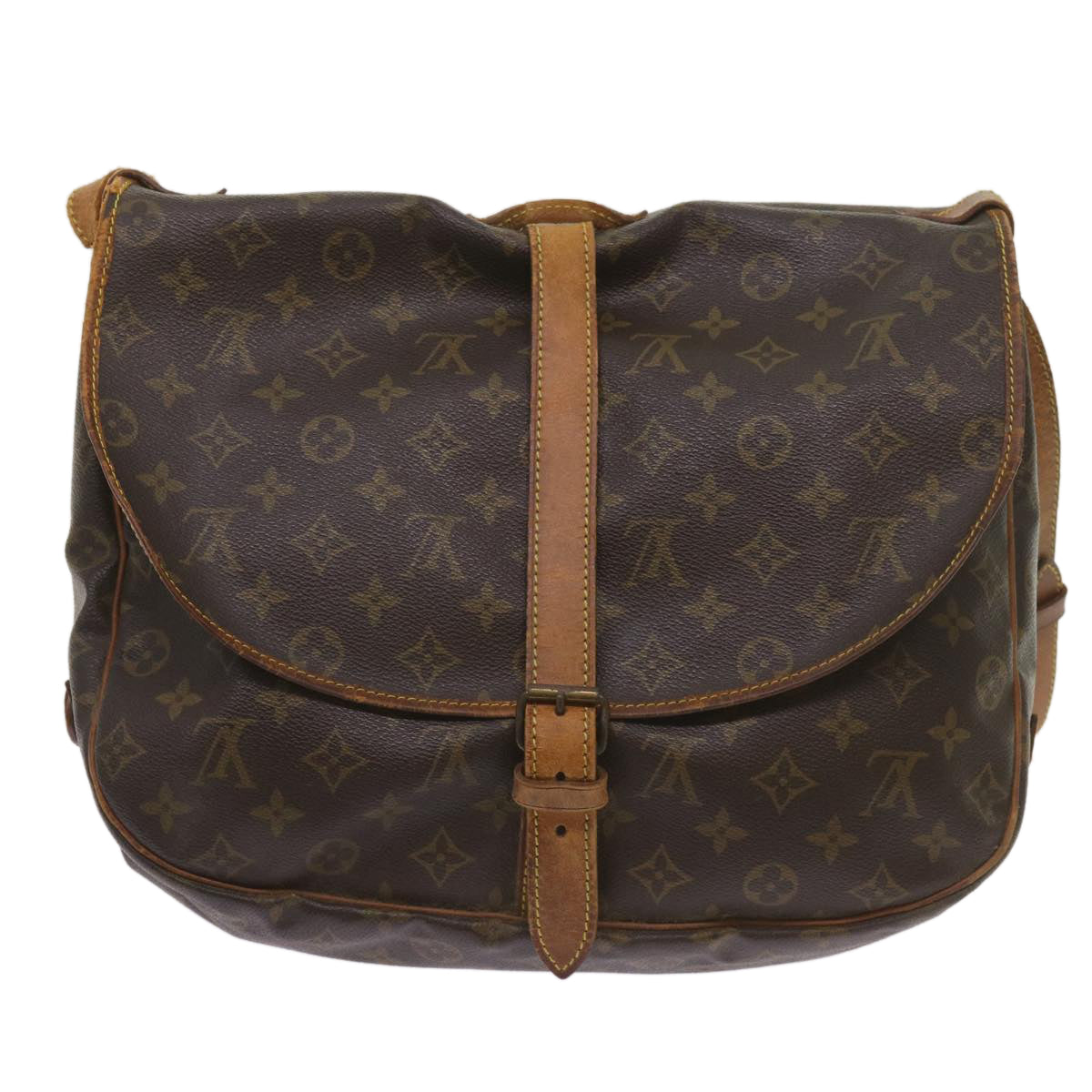 LOUIS VUITTON Monogram Saumur 35 Shoulder Bag M42254 LV Auth ar11433