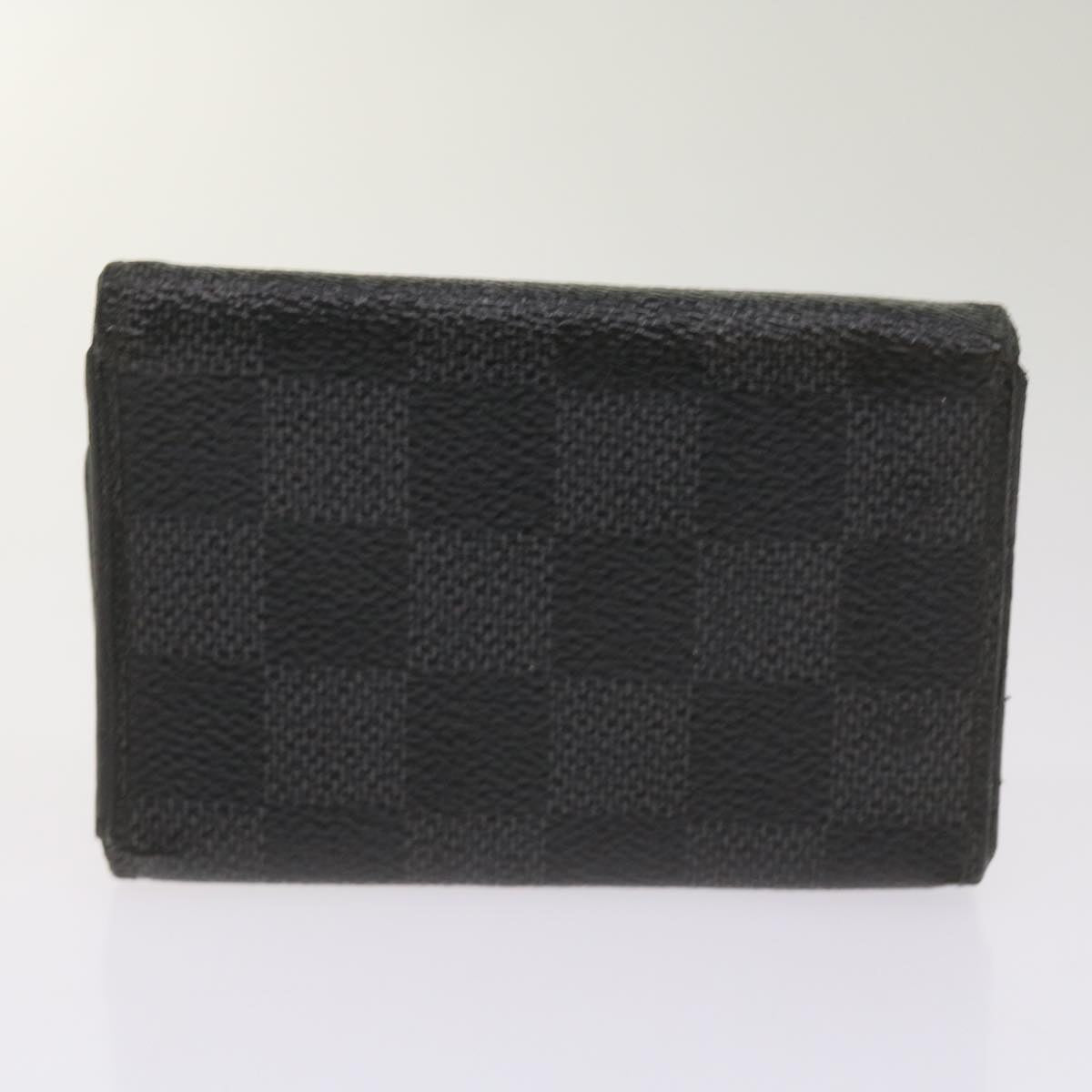 LOUIS VUITTON Damier Azur Damier Graphite Monogram Case Wallet 7Set Auth ar11440