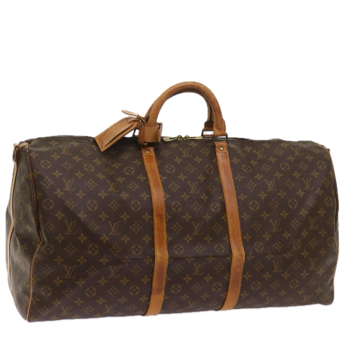 LOUIS VUITTON Monogram Keepall Bandouliere 60 Boston Bag M41412 LV Auth ar11505