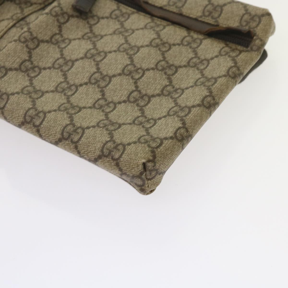 GUCCI GG Supreme Waist bag PVC Beige 28566 Auth ar11508