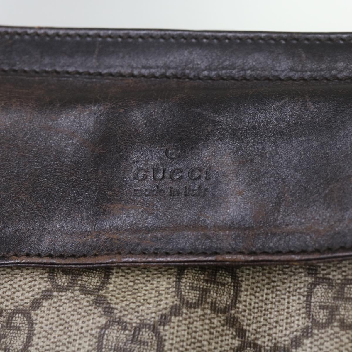 GUCCI GG Supreme Waist bag PVC Beige 28566 Auth ar11508