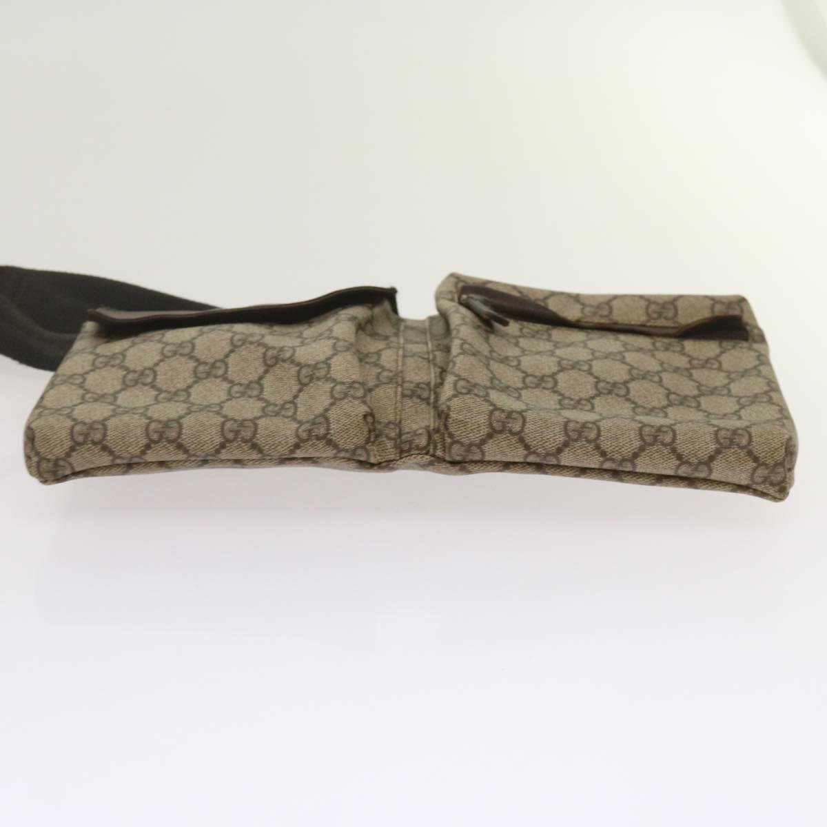 GUCCI GG Supreme Waist bag PVC Beige 28566 Auth ar11508