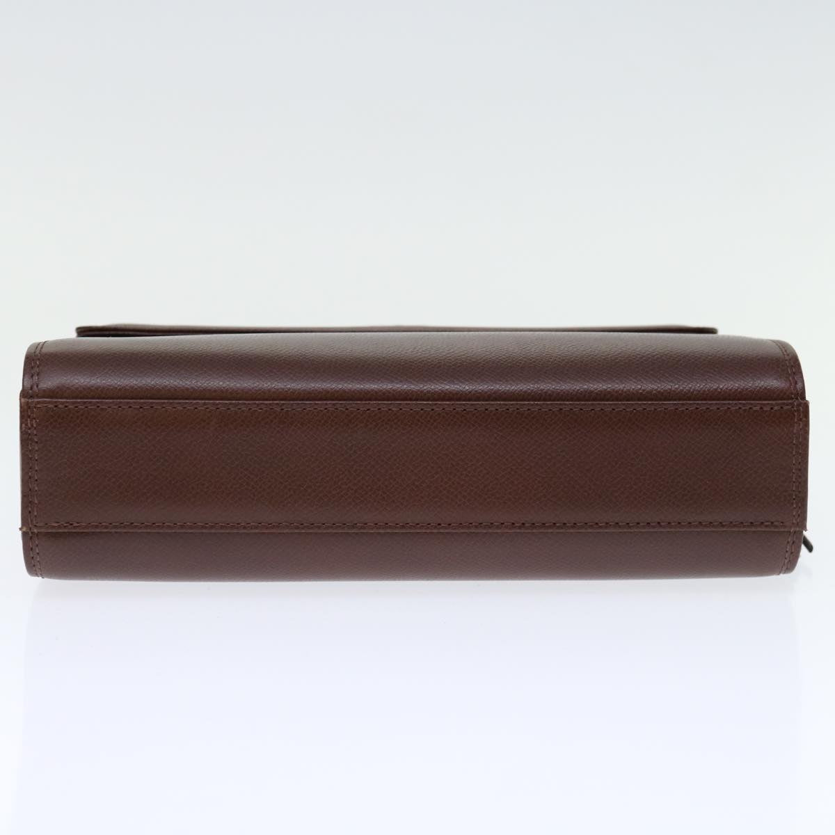 VALENTINO Clutch Bag Leather Brown Auth ar11516