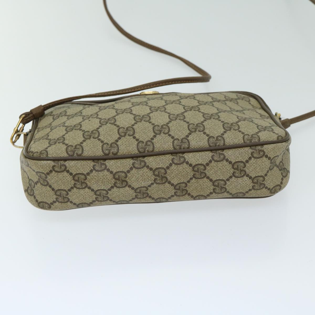 GUCCI GG Supreme Shoulder Bag PVC Beige 119 02 068 Auth ar11519