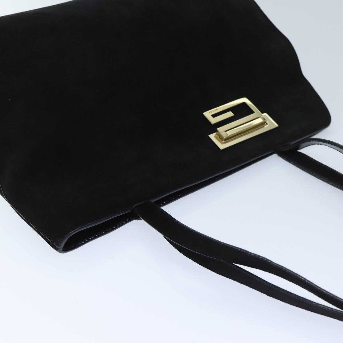 GUCCI Shoulder Bag Suede Black Auth ar11614B