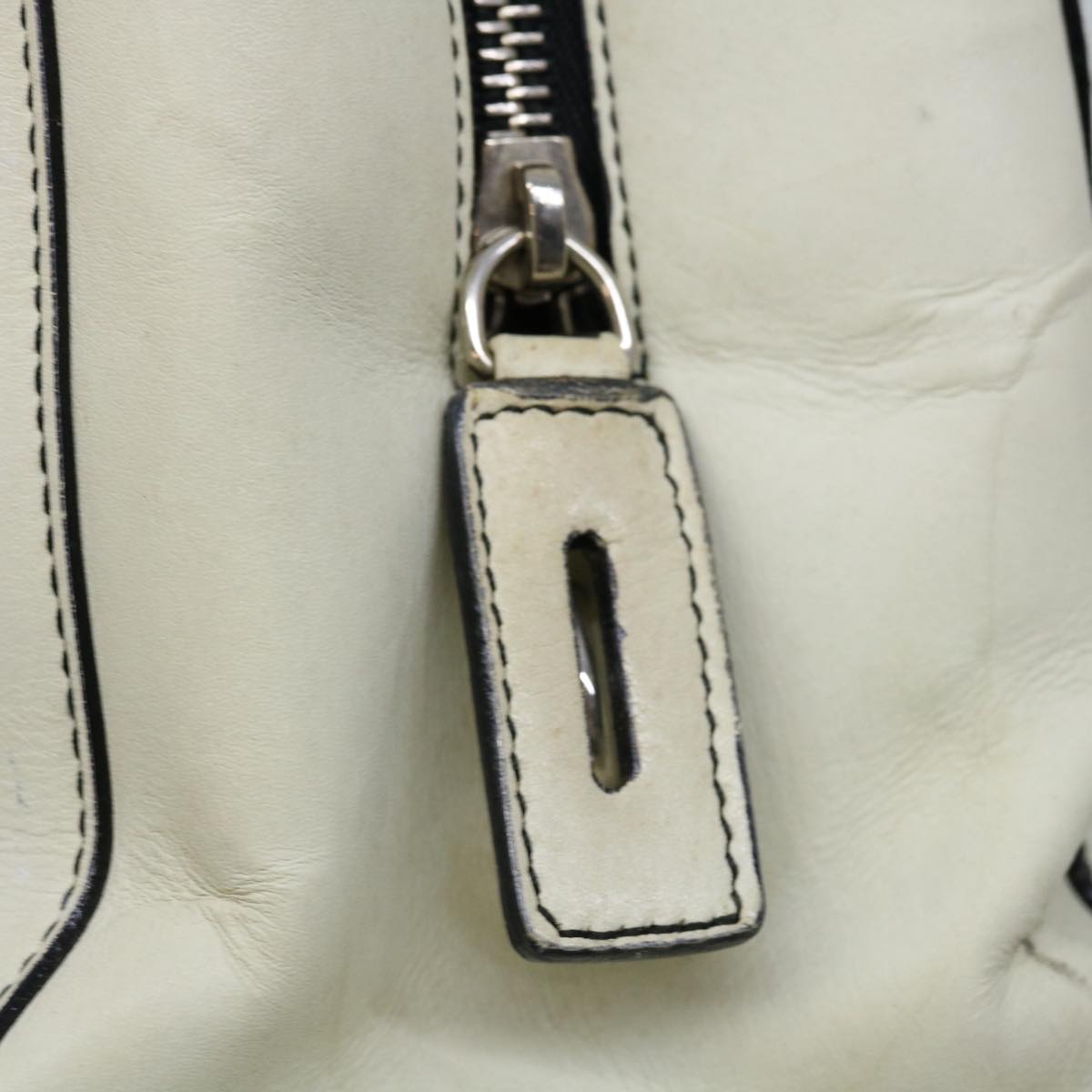 PRADA Hand Bag Leather White Auth ar11644B