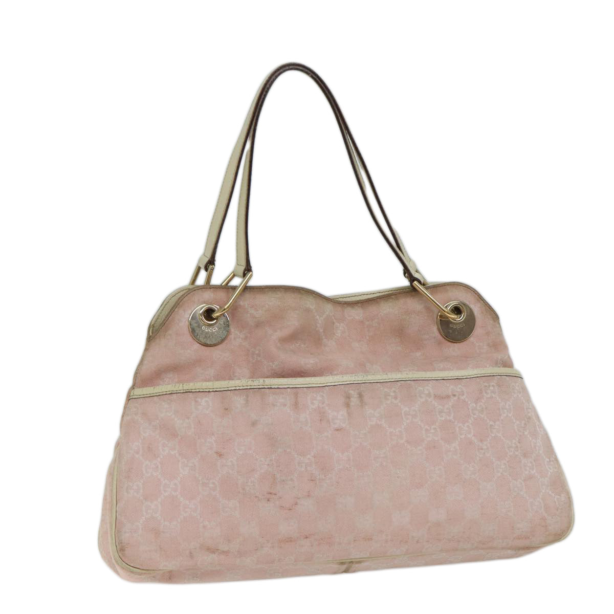 GUCCI GG Canvas Shoulder Bag Pink Auth ar11709