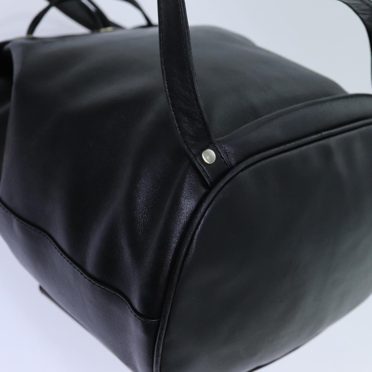 Christian Dior Canage Lady Dior Backpack Leather Black Auth ar11749