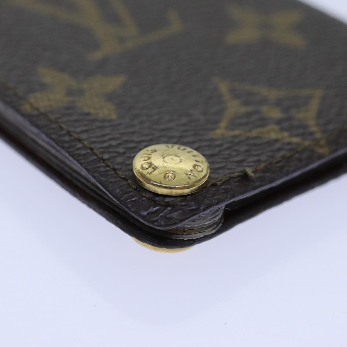 LOUIS VUITTON Monogram Porte Cartes Credit Pression Case M60937 LV Auth ar11758