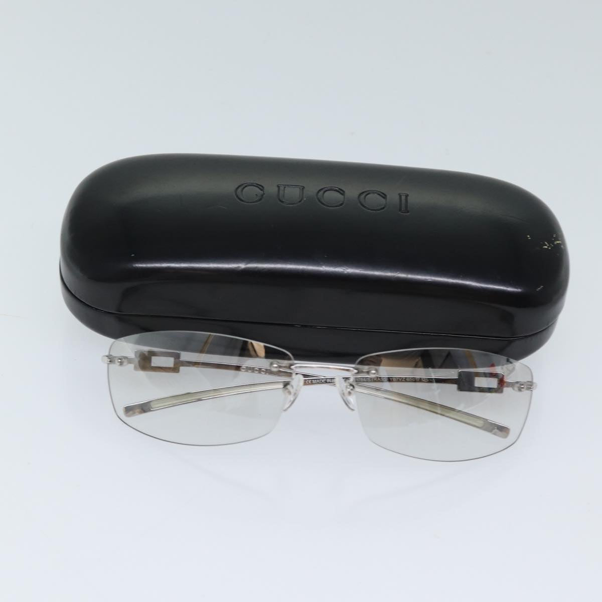 GUCCI Sunglasses Silver Auth ar11760