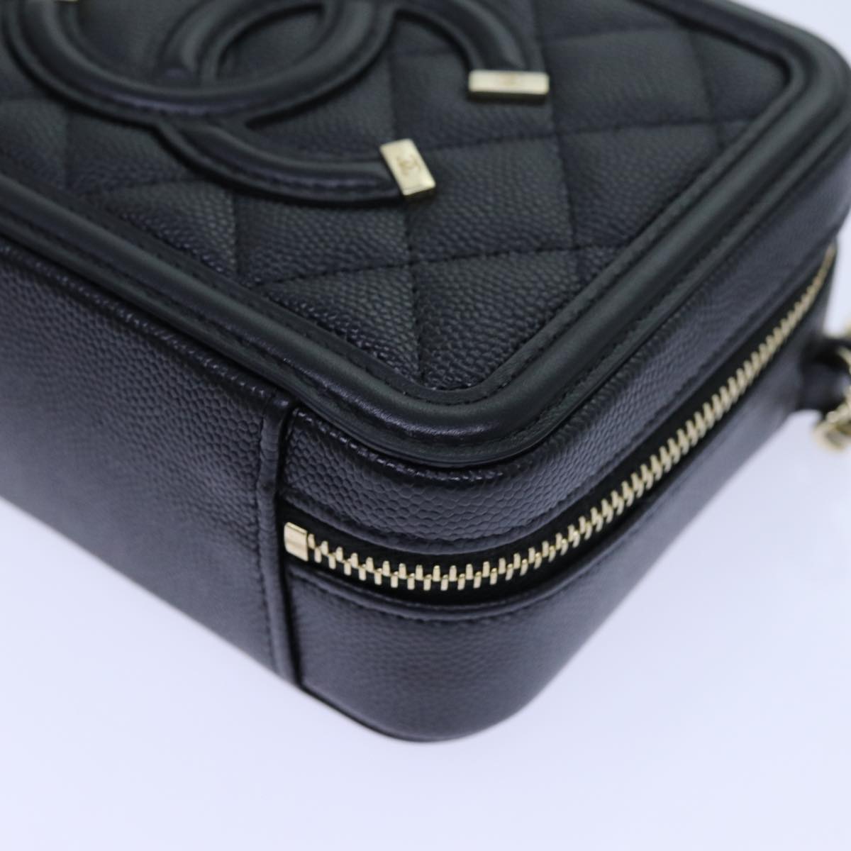 CHANEL Chain CC Figly Mini Shoulder Bag Calf Skin Black A84452 CC Auth ar11762SAV