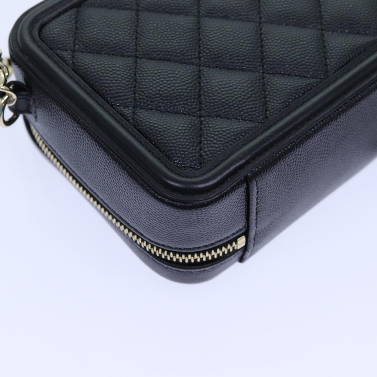 CHANEL Chain CC Figly Mini Shoulder Bag Calf Skin Black A84452 CC Auth ar11762SAV