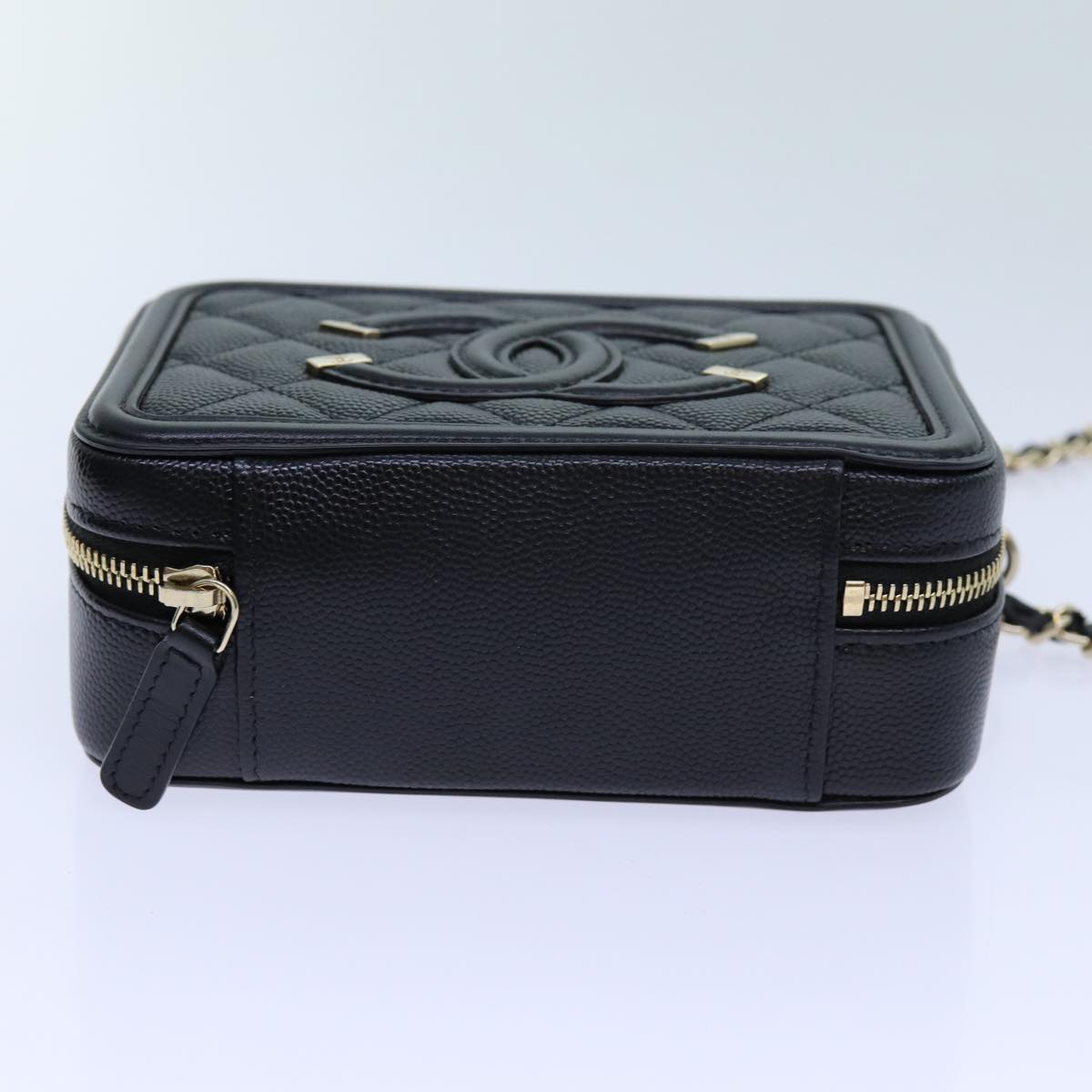 CHANEL Chain CC Figly Mini Shoulder Bag Calf Skin Black A84452 CC Auth ar11762SAV