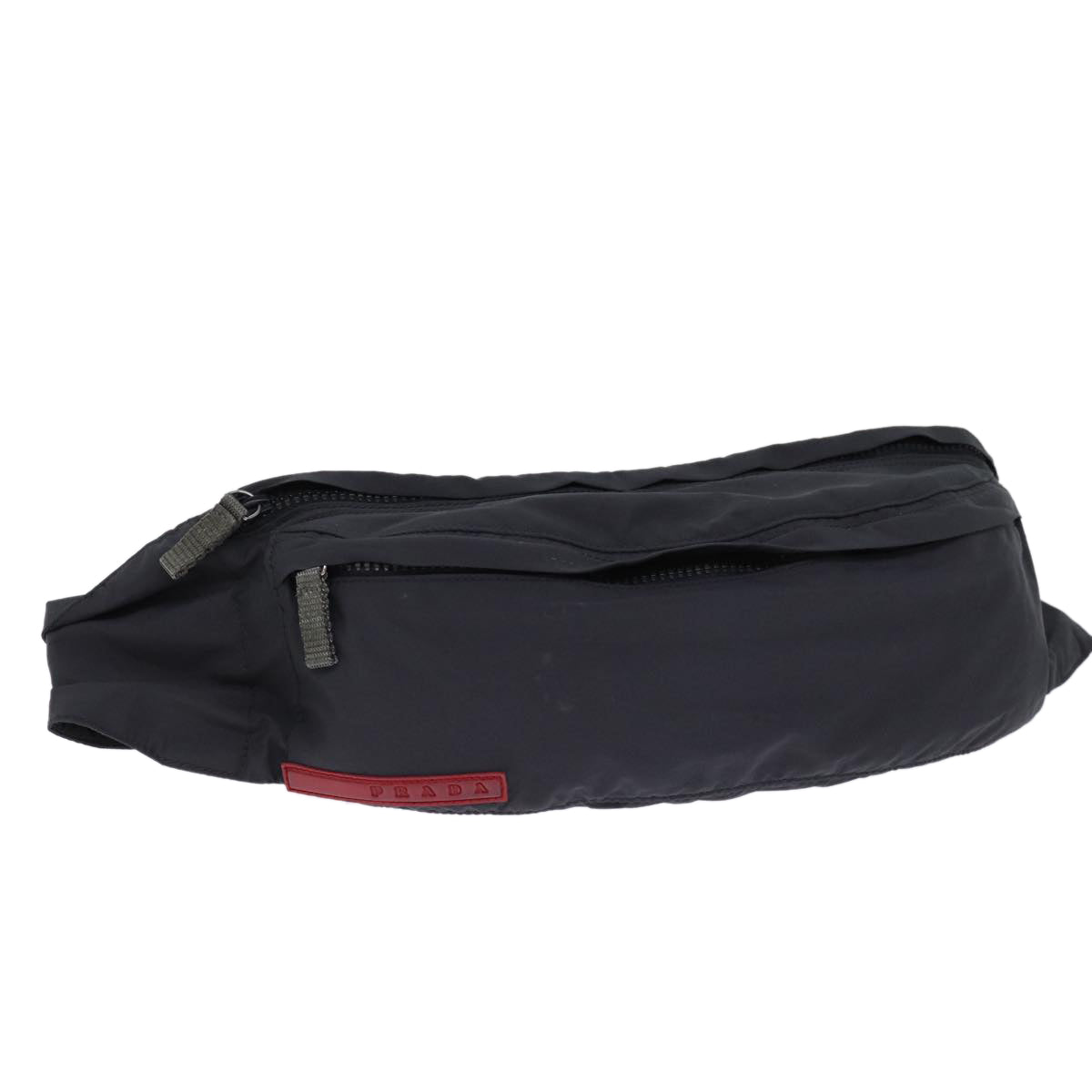 PRADA Sports Waist bag Nylon Gray Auth ar11818