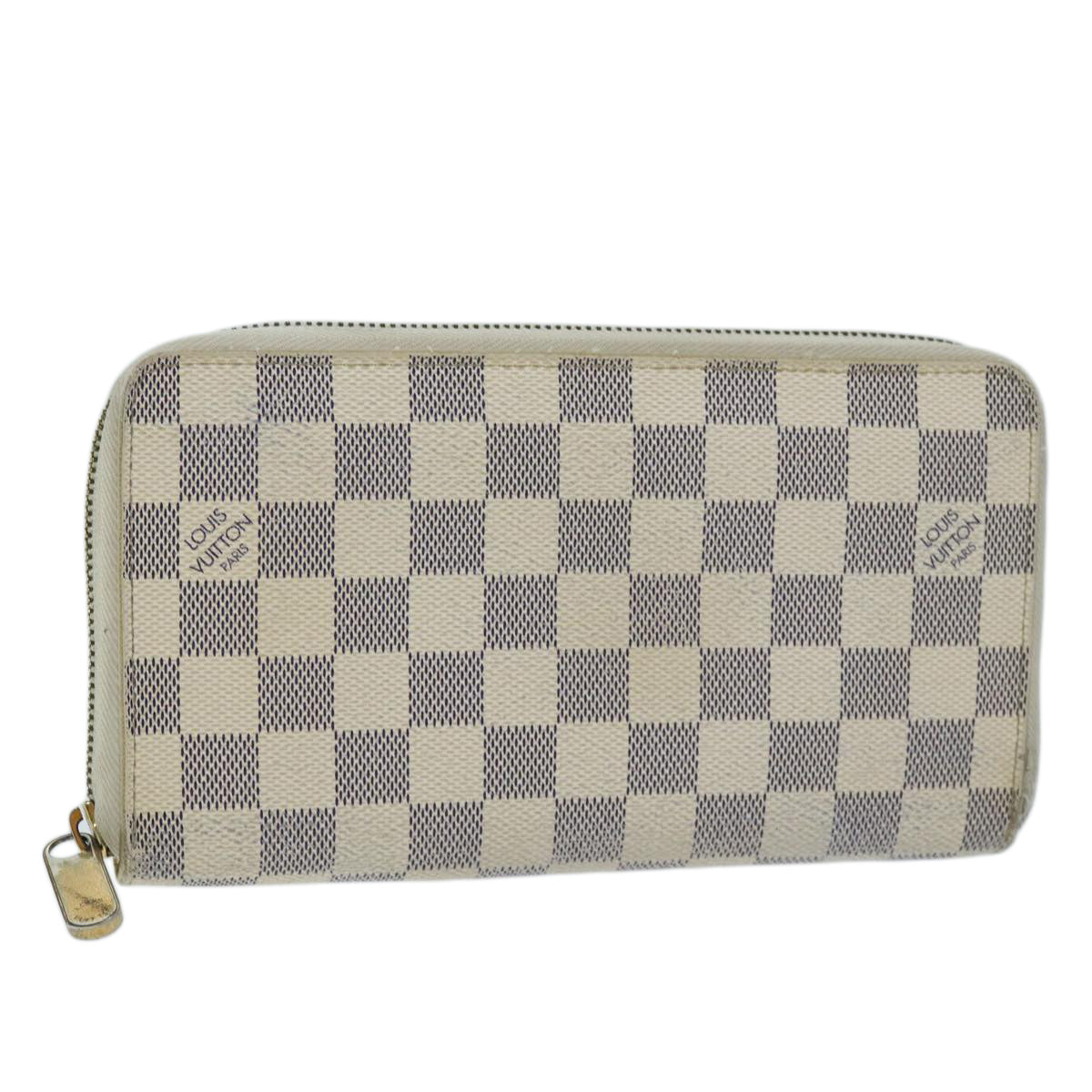 LOUIS VUITTON Damier Azur Zippy Organizer Long Wallet N60012 LV Auth ar11838