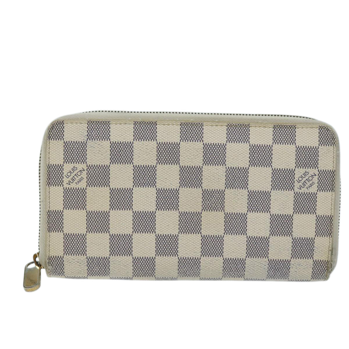 LOUIS VUITTON Damier Azur Zippy Organizer Long Wallet N60012 LV Auth ar11838