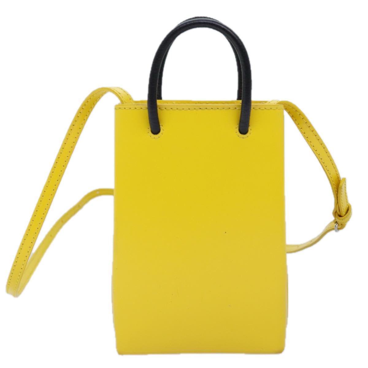 BALENCIAGA Phone Folder The Simpsons Bag Leather 2way Yellow 593826 Auth ar11851