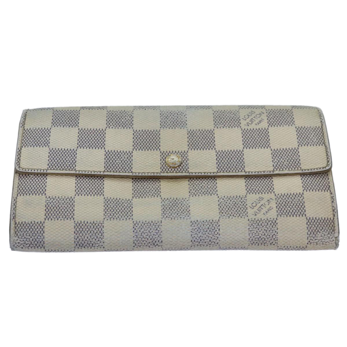 LOUIS VUITTON Damier Azur Coin Purse Wallet 4Set LV Auth ar11891