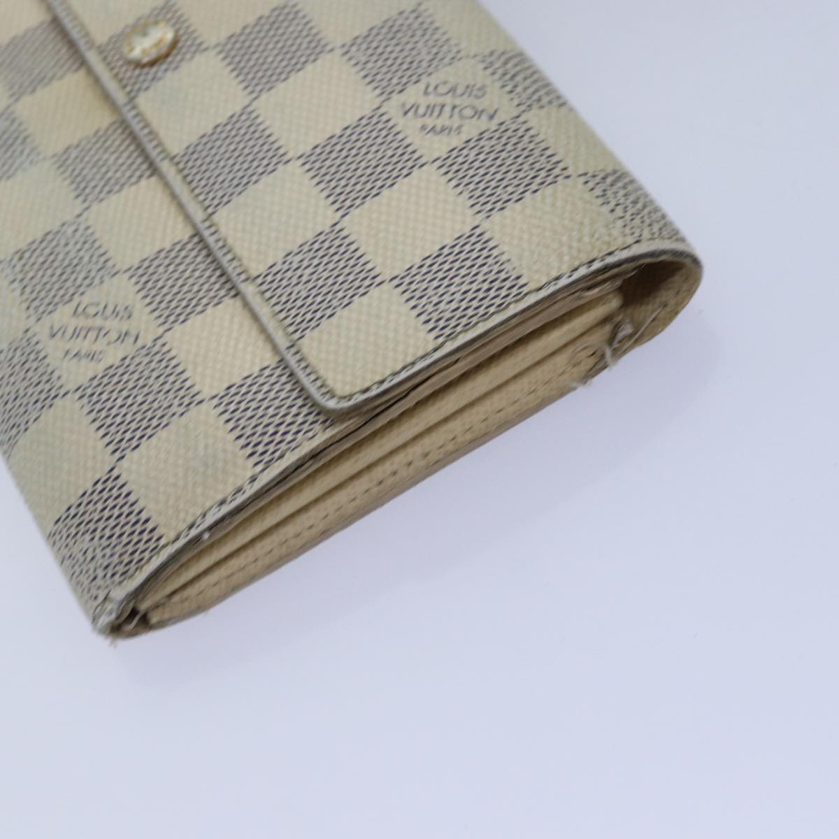 LOUIS VUITTON Damier Azur Coin Purse Wallet 4Set LV Auth ar11891