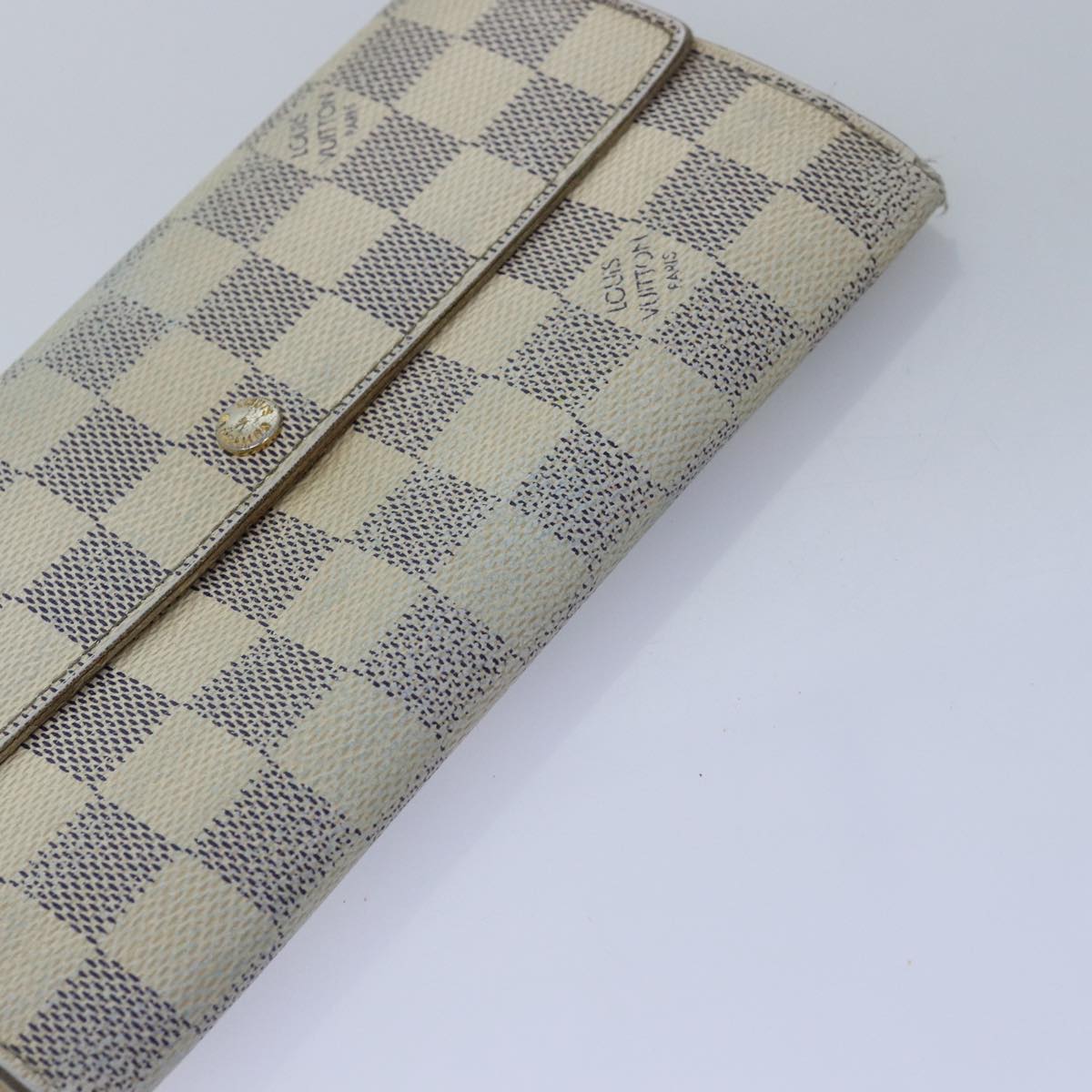 LOUIS VUITTON Damier Azur Coin Purse Wallet 4Set LV Auth ar11891