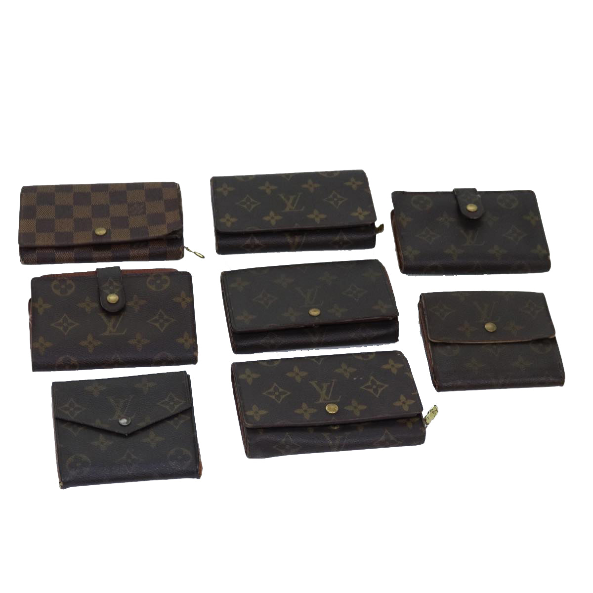 LOUIS VUITTON Monogram Damier Ebene Wallet 8Set LV Auth ar11896