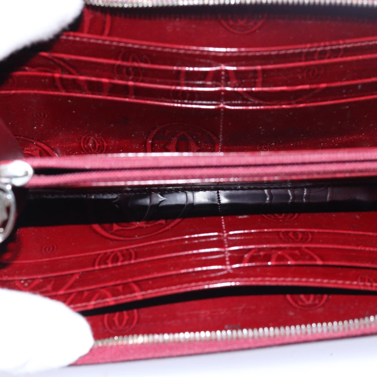 CARTIER Key Case Coin Purse Wallet Leather 9Set Red Auth ar11898