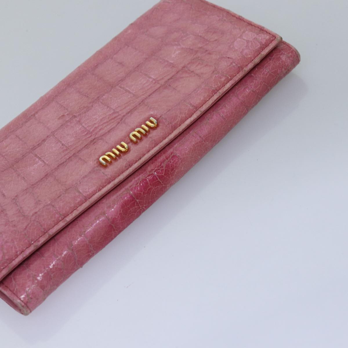 Miu Miu Wallet Enamel Leather 7Set Pink Navy black Auth ar11906