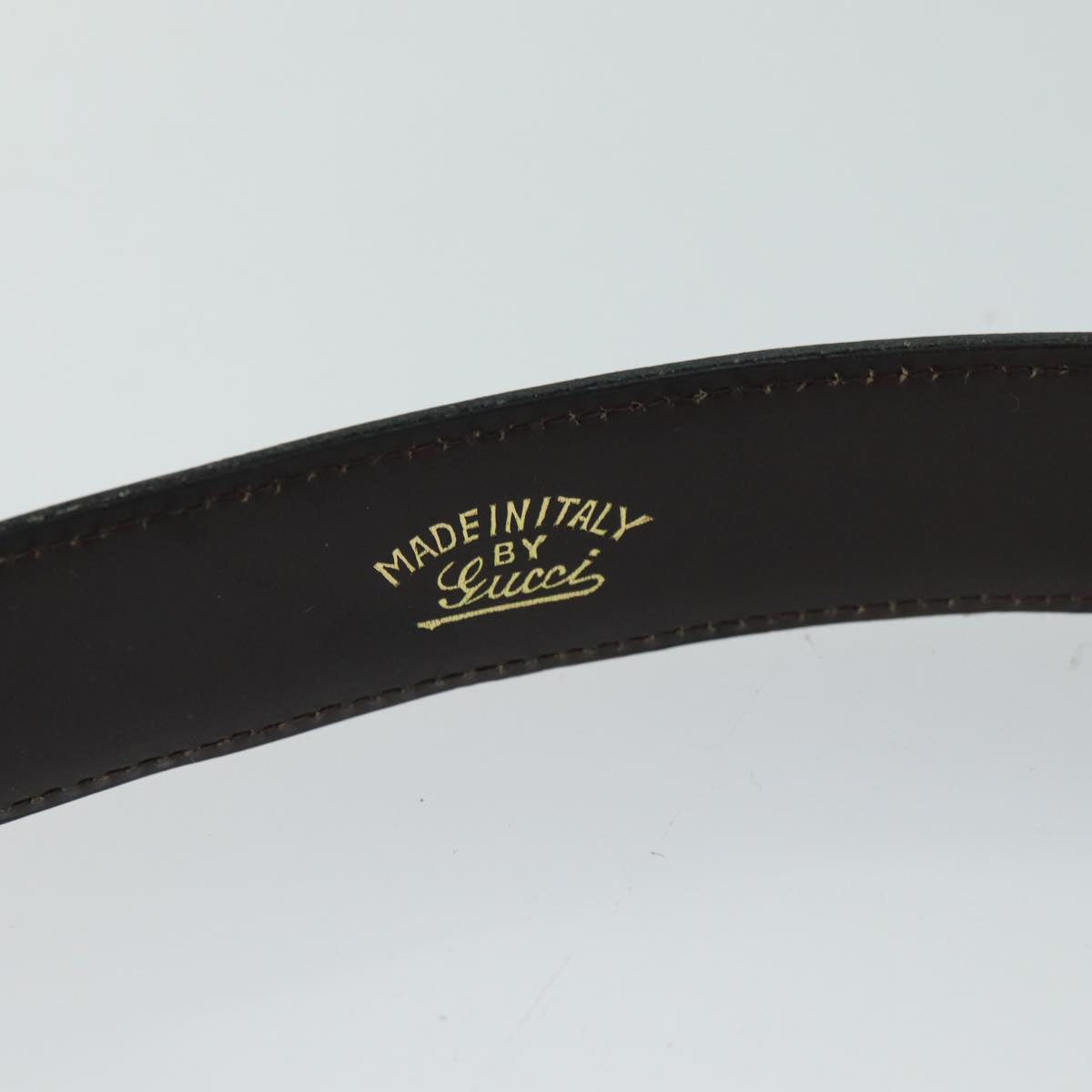 GUCCI Belt Leather 32.3"" Black Auth ar11920B