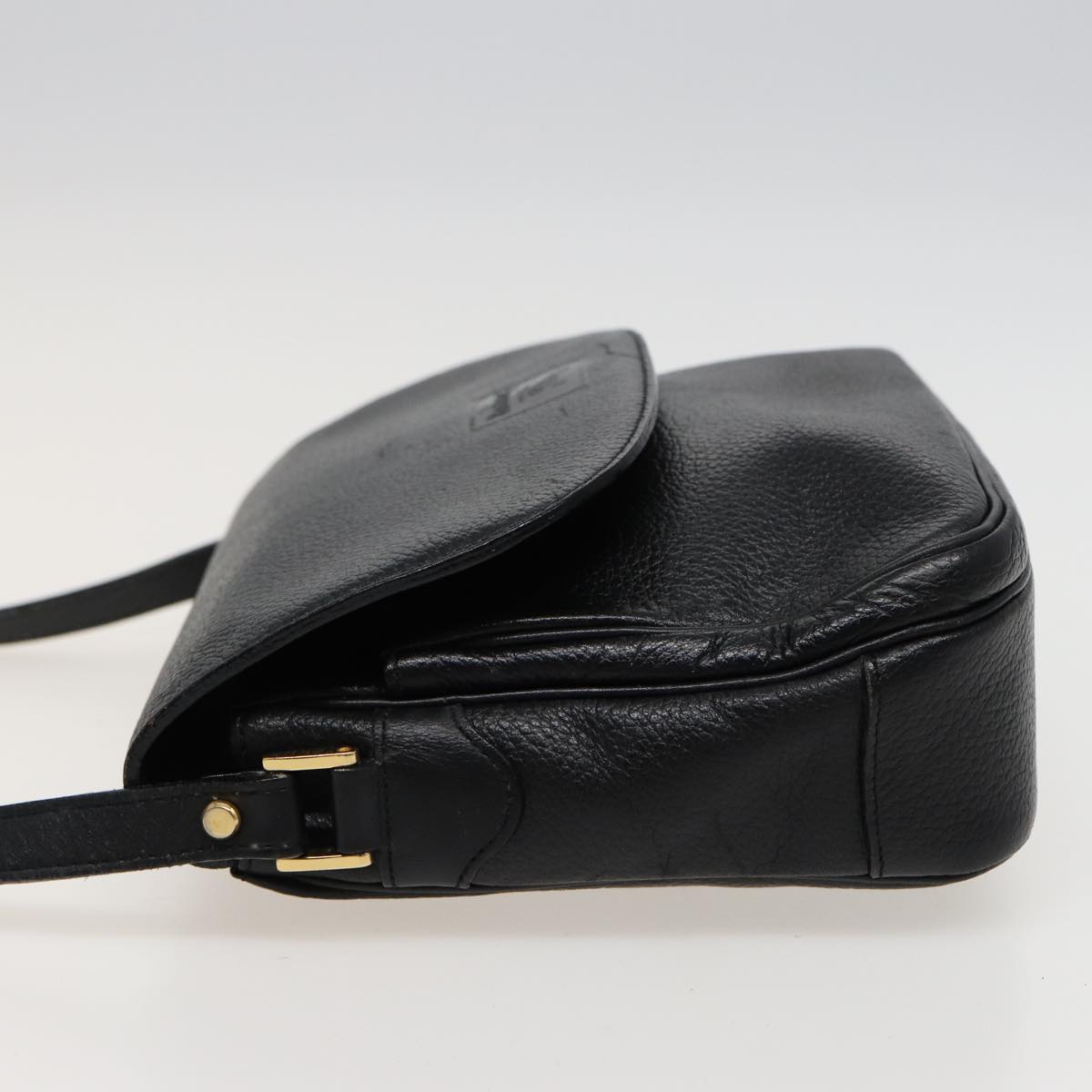 Burberrys Shoulder Bag Leather Black Auth ar11985