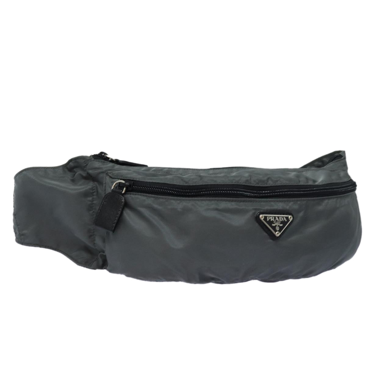 PRADA Waist bag Nylon Gray Auth ar12207